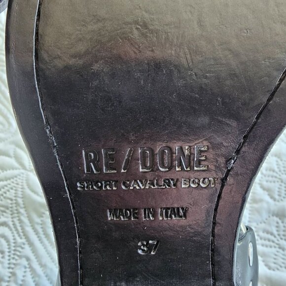 ONE BOOT, RIGHT FOOT, Re/Done Short Cavalry Boot Black Leather, Italy, Size 37 - Picture 4 of 11